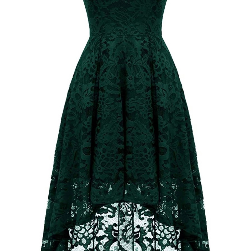 Brand new forest green high low lace dress.                      Never worn